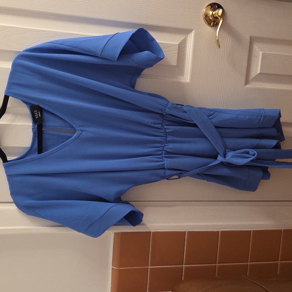 Vici Royal Blue V-Neck Romper